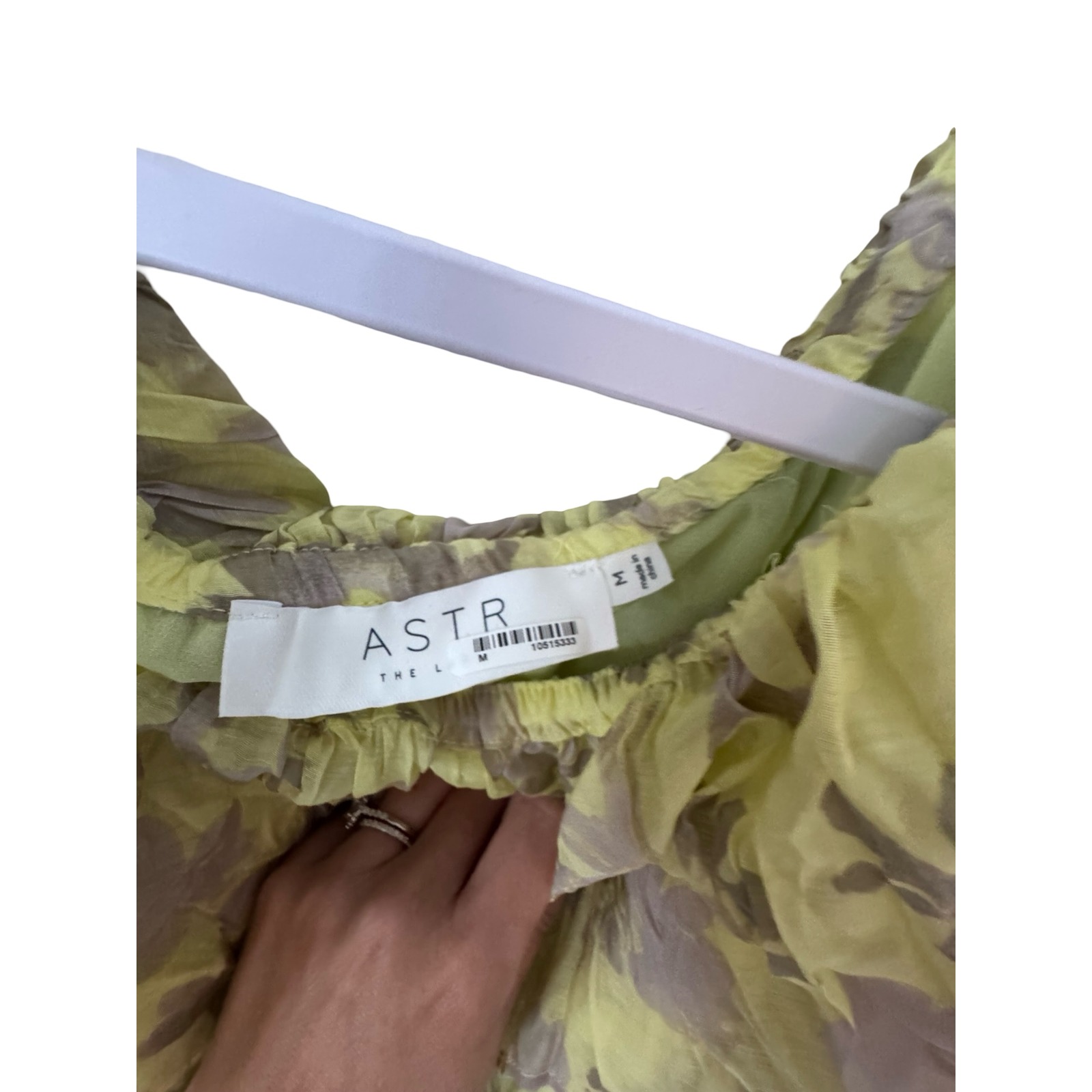 Revolve Astr The Label Maxi Dress Floral Print Ruffle Neckline Long Sleeve M — image 3 of 5